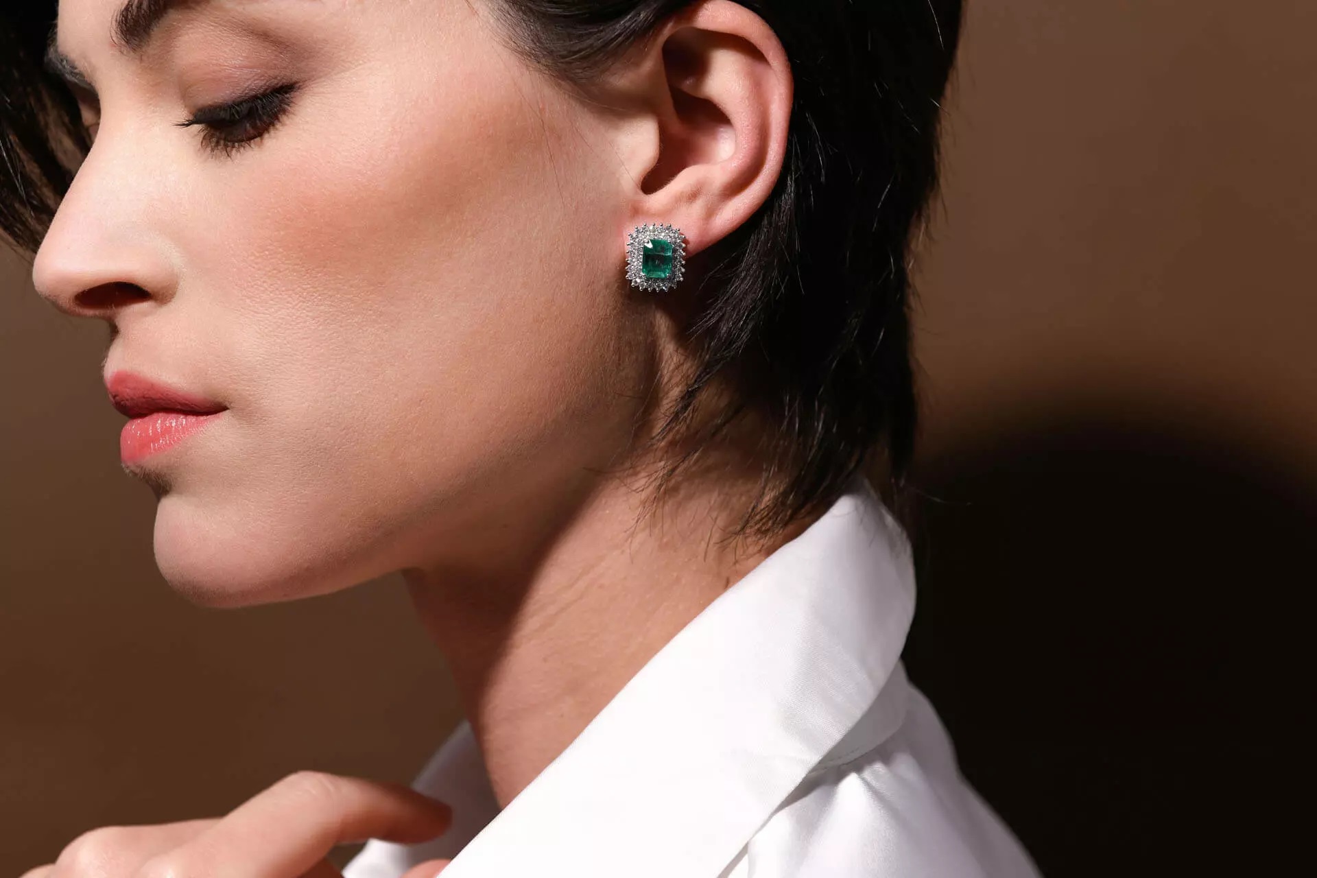 Emerald and diamond earrings Art.OR1513-1