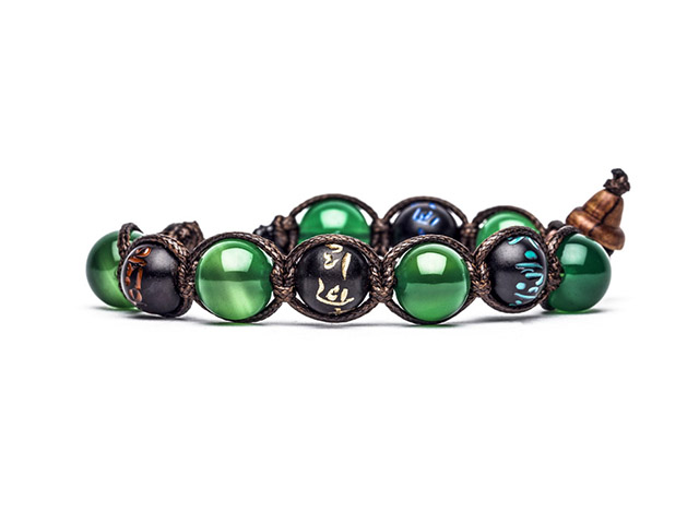 Bracciale Mantra (L) Agata verde BHS300-12
