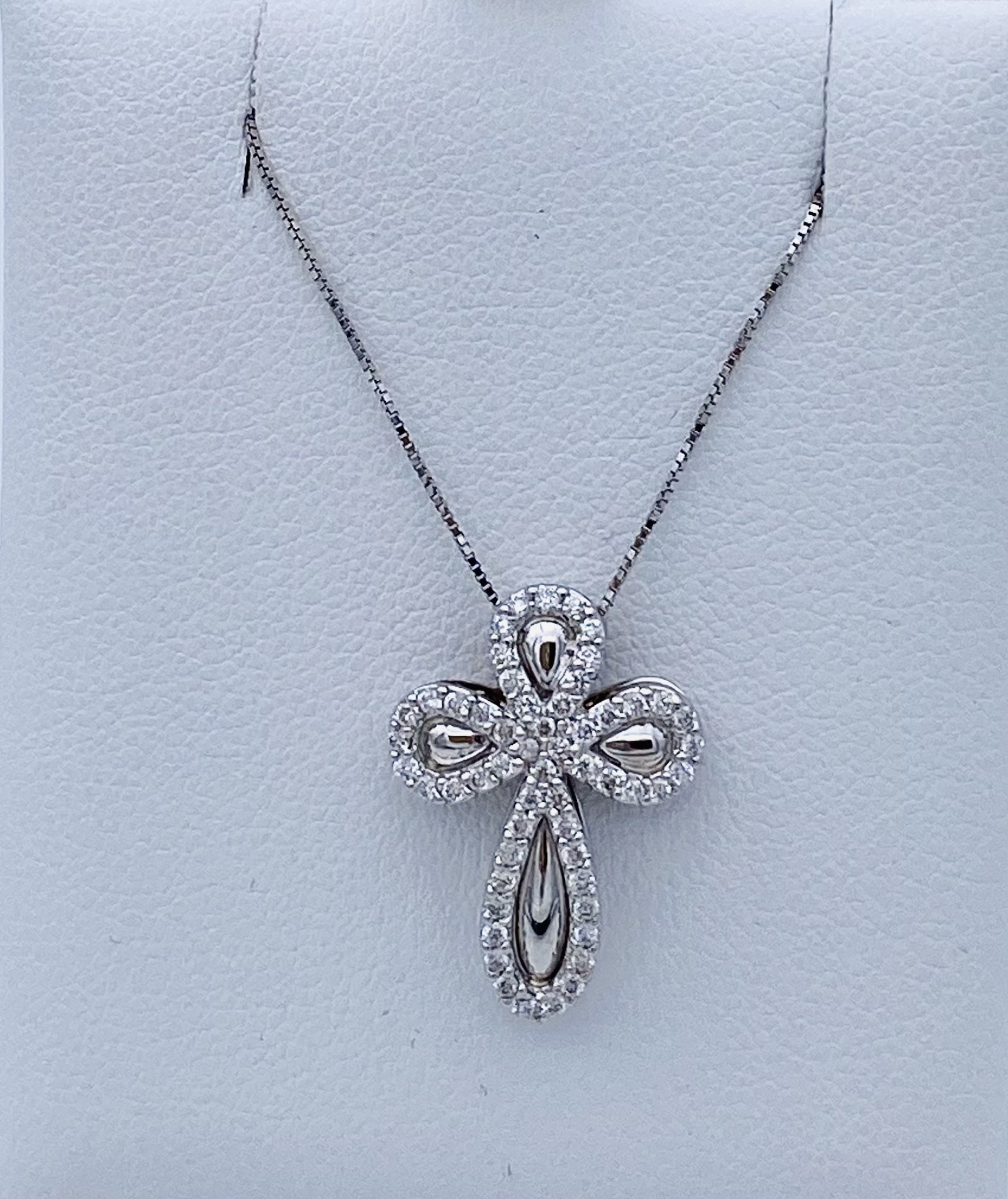 Pendente croce oro bianco e diamanti Art.GR192