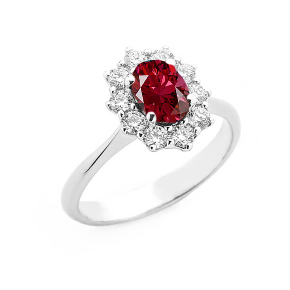 ANELLO RUBINO E DIAMANTI ORO BON TON  ART. AN1005