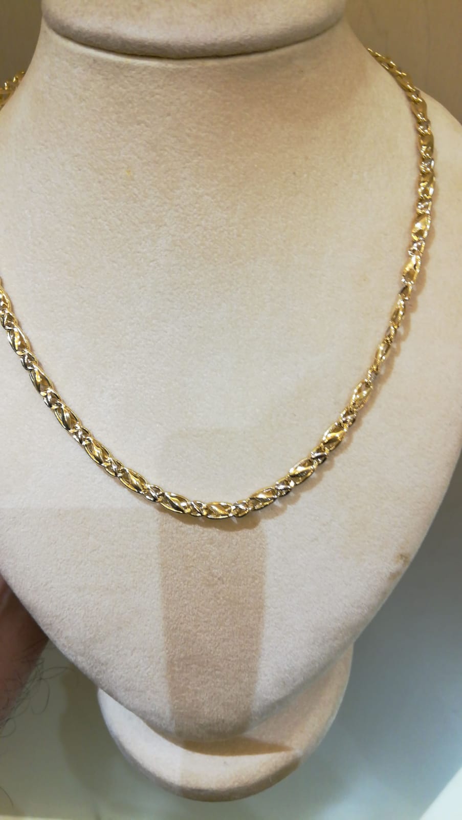 Collana bicolore oro