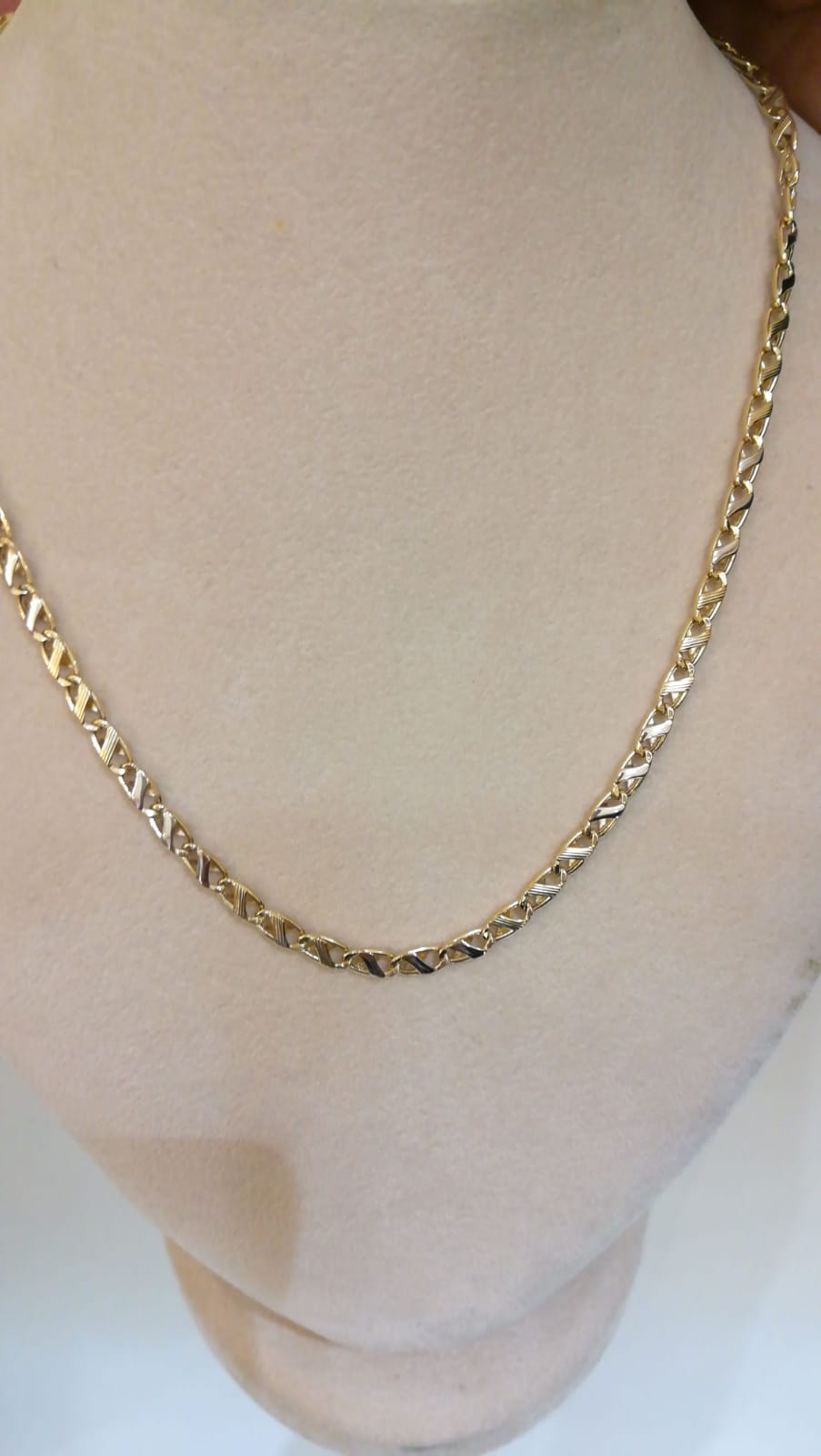 Collana bicolore oro