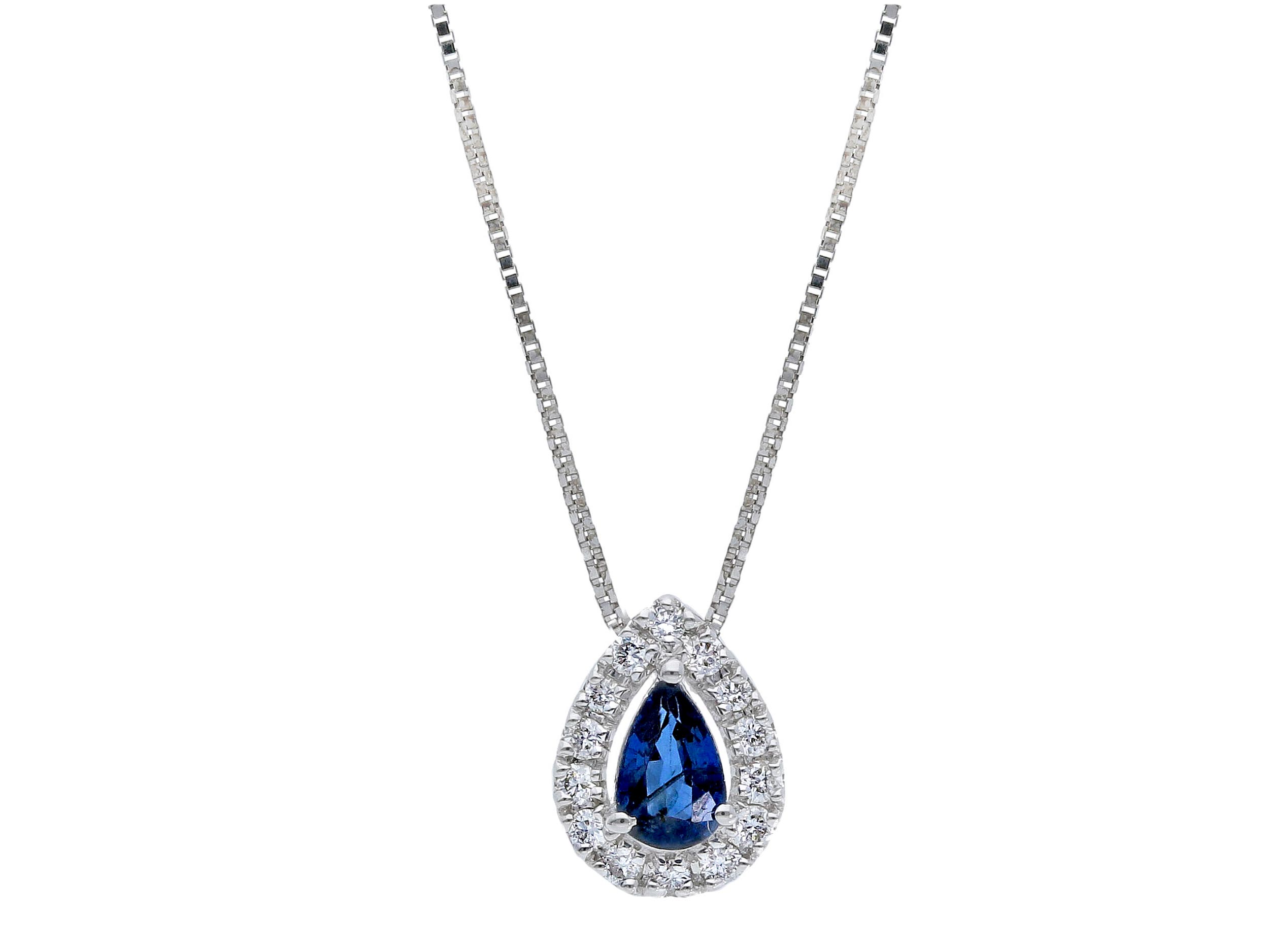 Pendente zaffiro blu oro bianco BELLE  EPOQUE ART. CIP225826