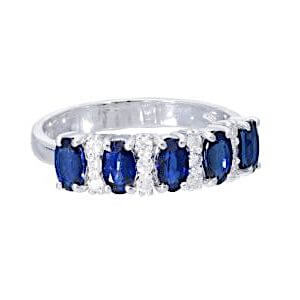 Anello veretta con zaffiri e diamanti GEMME ART. CIP243163