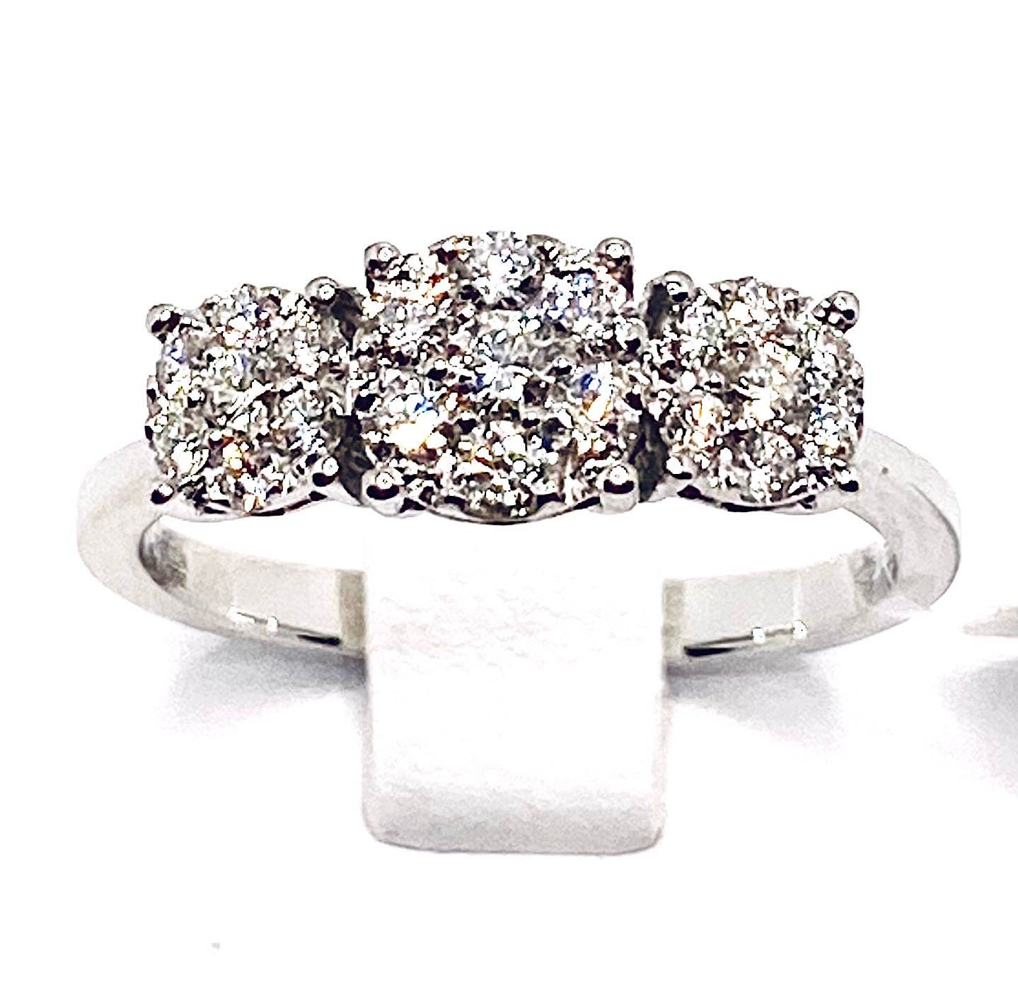 Trilogy ring with diamond pavé art.6645824