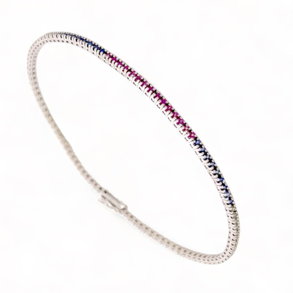 Braccile tennis oro e zaffiri multicolor art. BR371