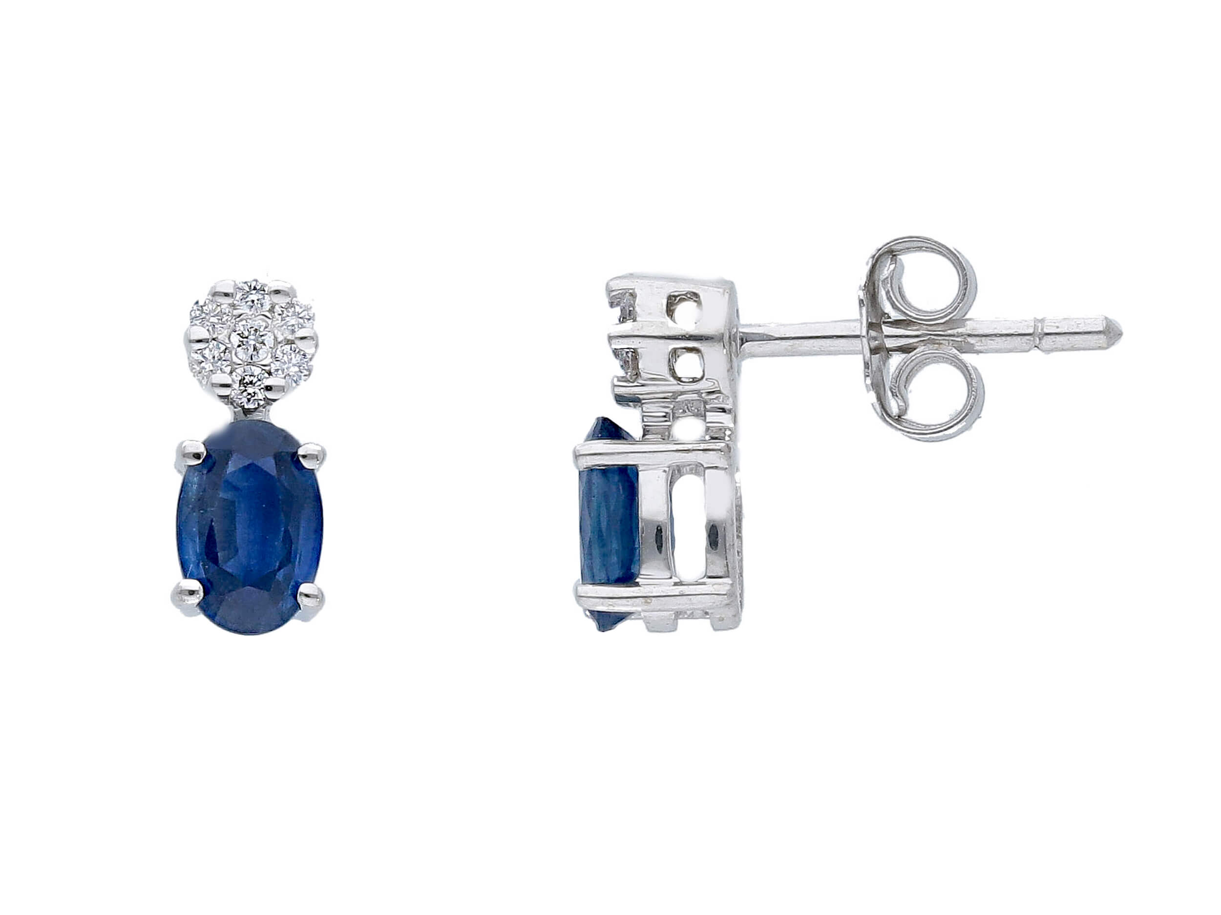 Orecchini con zaffiri diamanti oro bianco 750% Art.38992803