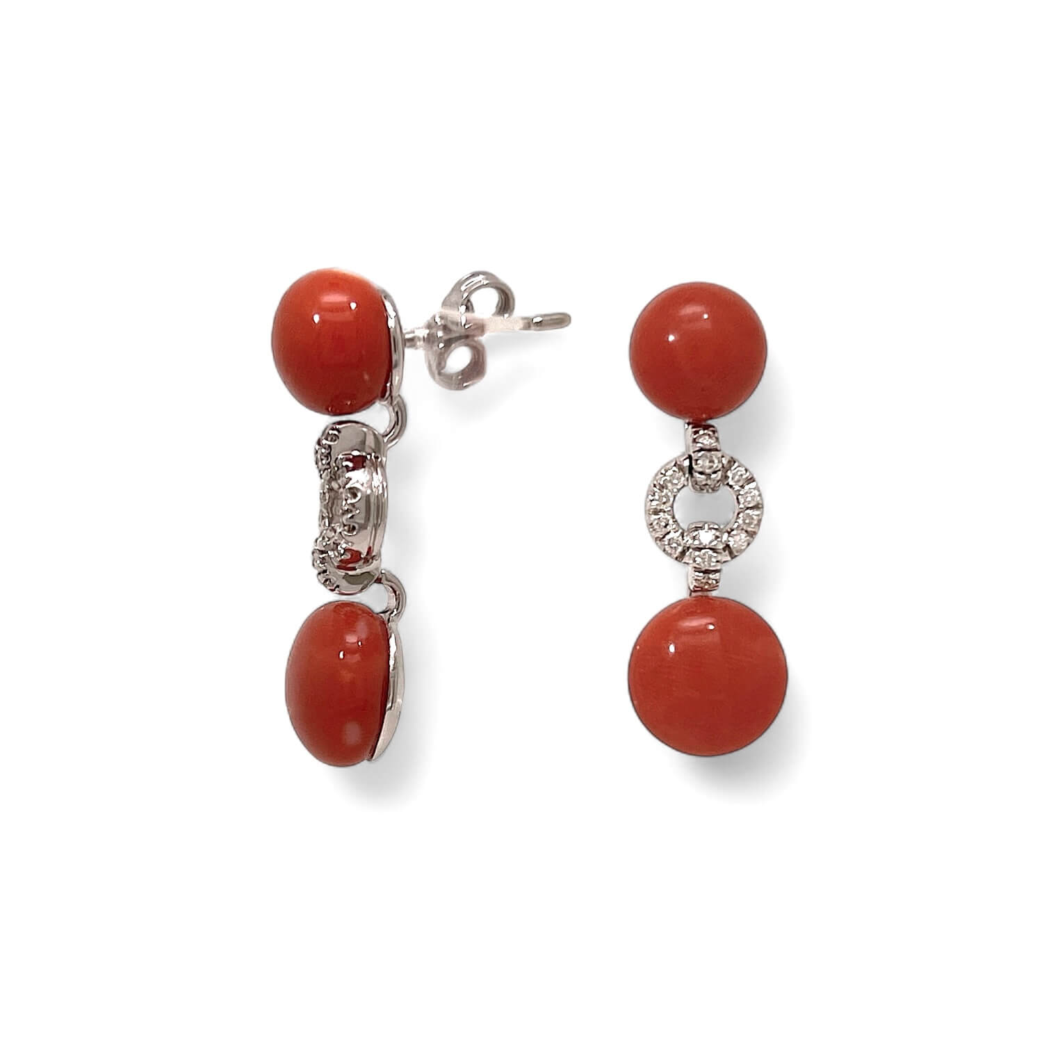 Orecchini Corallo Rosso Mediterraneo e Oro Art. ORCORAL2