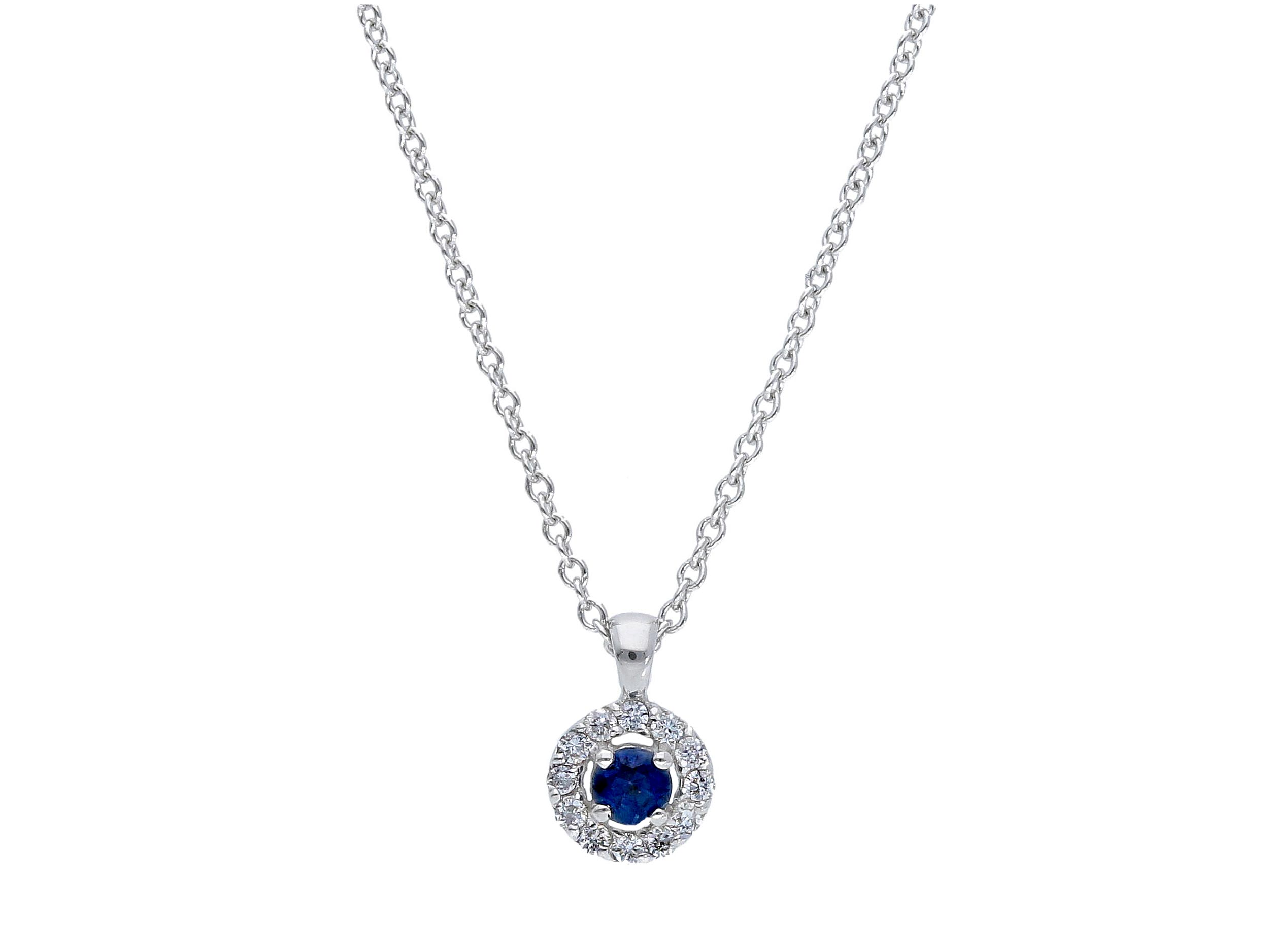 Pendente ZAFFIRO BLU Oro e Diamanti BON TON Art. CD1100