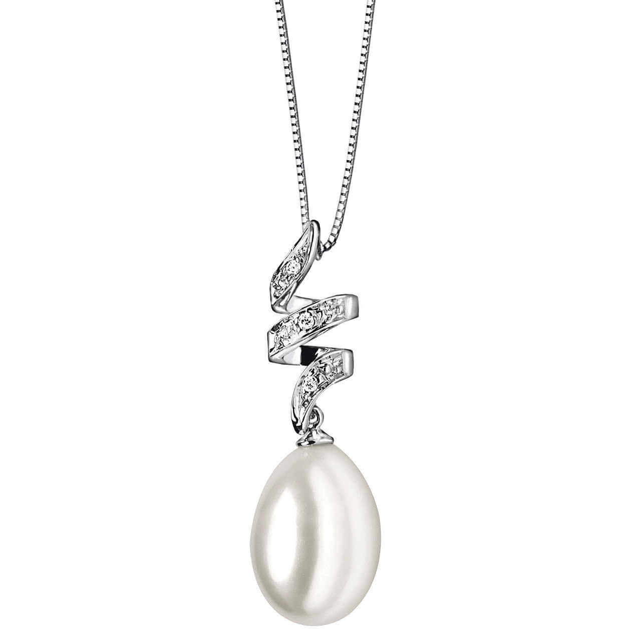 Girocollo perla diamanti oro bianco 750% art.CDP64-4