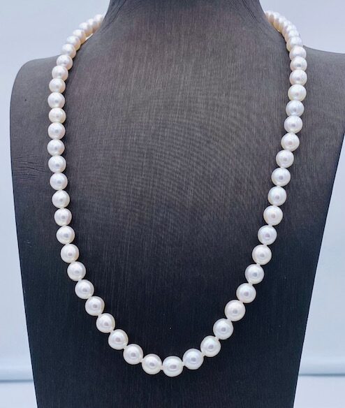 Girocollo filo di perle Akoya susta oro bianco Art.FPE5