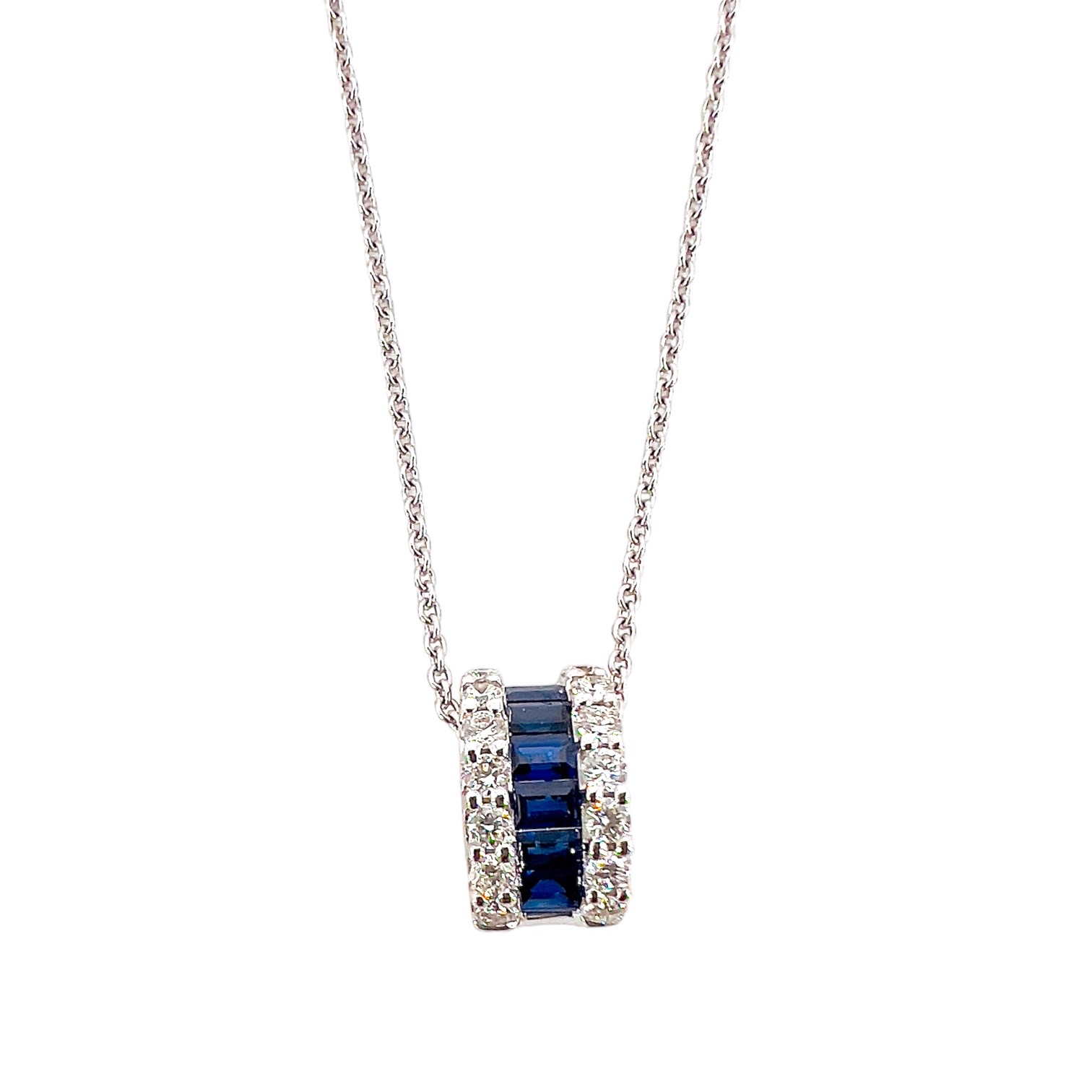 Pendente Zaffiro blu oro bianco e diamanti BELLE EPOQUE art.PRI5609