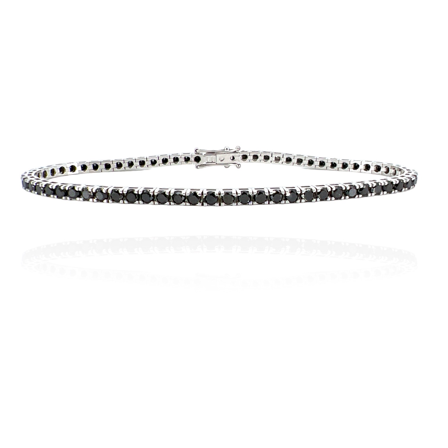 Bracciale tennis in oro e diamanti neri art.BR353