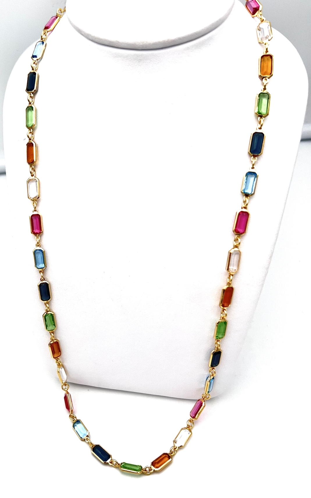 Collana  lunga argento 925% e tormaline multicolor  Art.TORCOL1