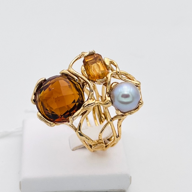 925% quartz silver pearl ring Art. ARARPP1