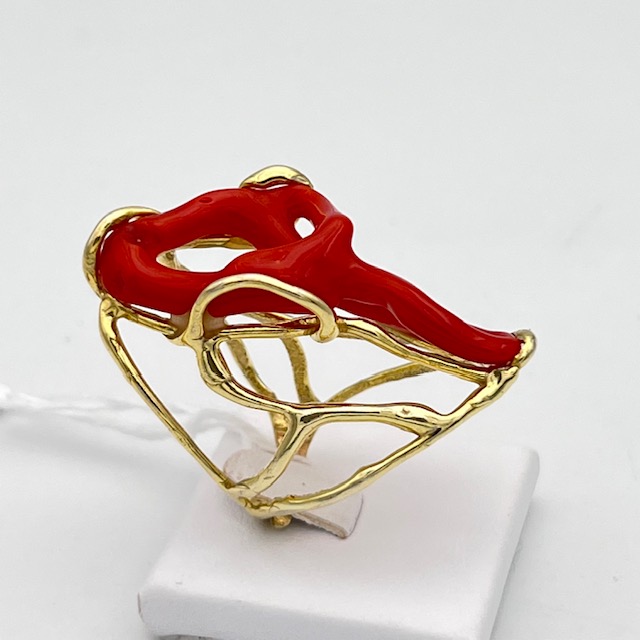 Ring with 925% silver coral Art. ANCORAR1