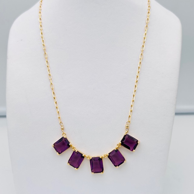 925% silver round necklace and purple tourmaline Art.TORCOL3