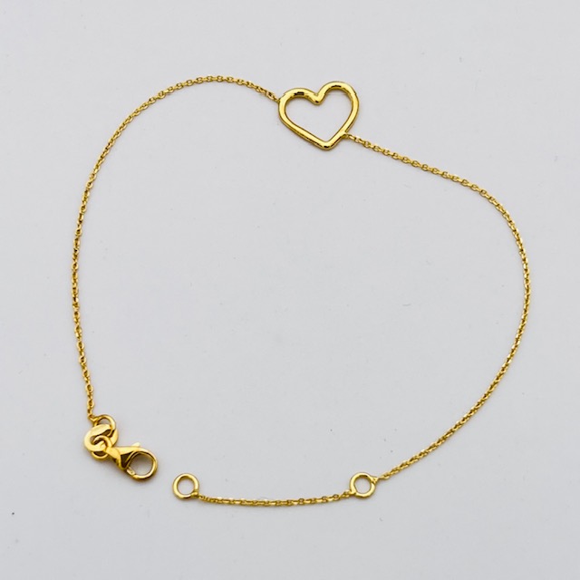 Bracciale cuore oro giallo 750% art. BRCU02