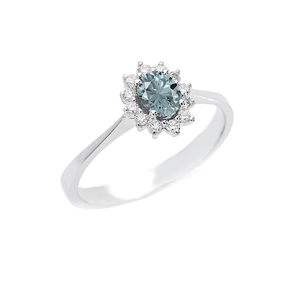 Anello con acquamarina in oro BON TON  e diamanti Art.AN2377