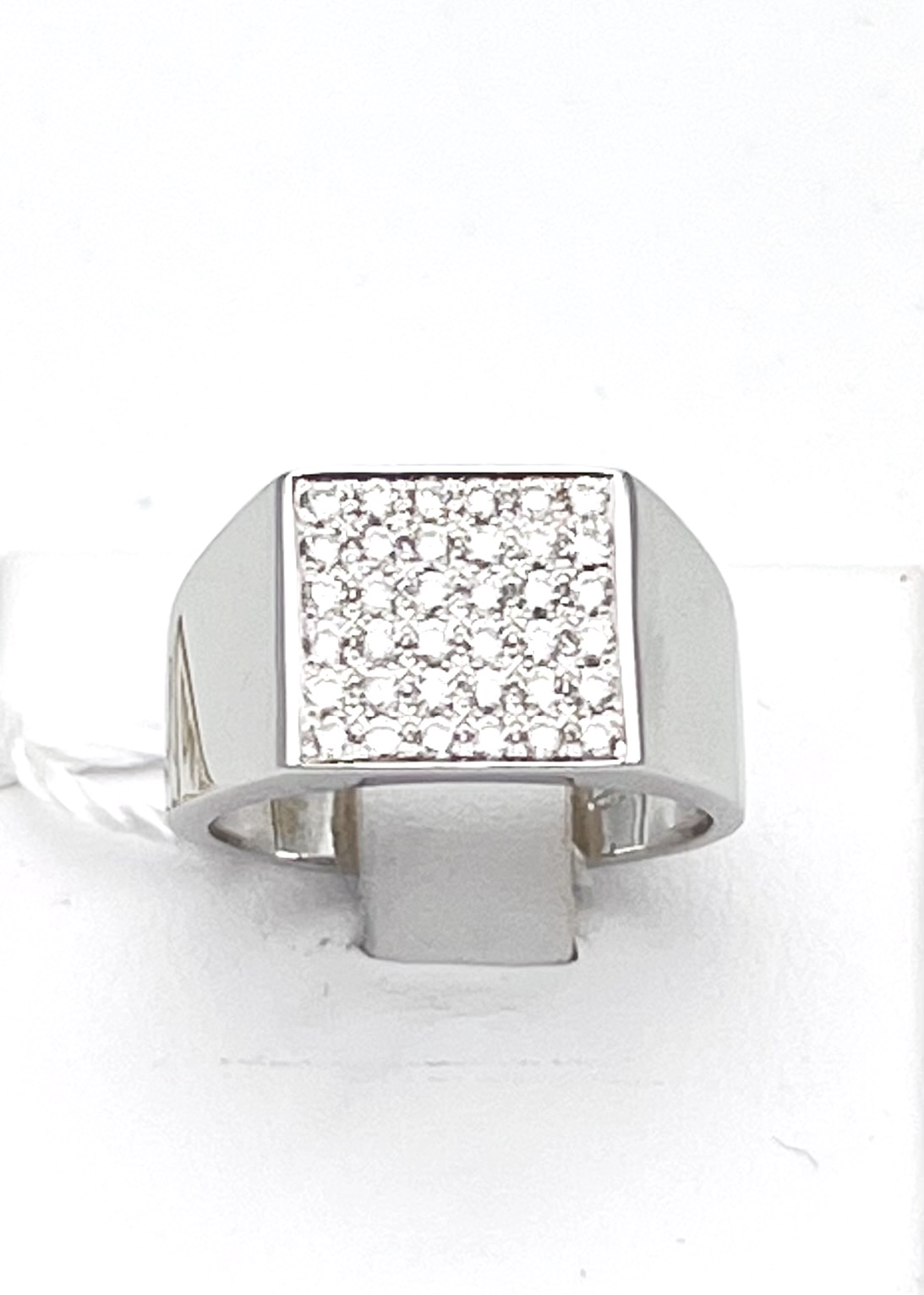 Anello chevalier oro bianco diamanti art. AN2818