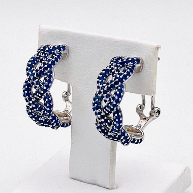 Orecchini in argento 925 e cristalli blu Art. 623612B