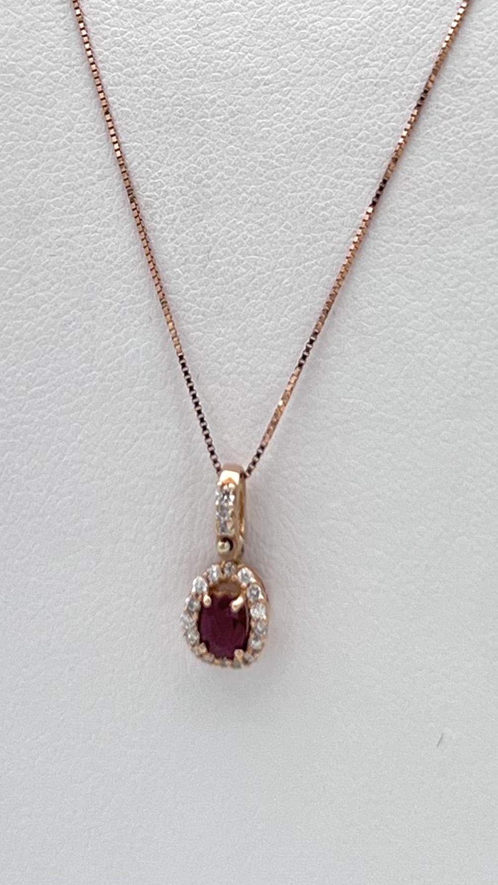 Rose gold diamond ruby pendant 750 % Art.CD919
