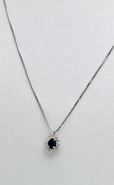 750% gold and diamond sapphire pendant Art.7699/CZ