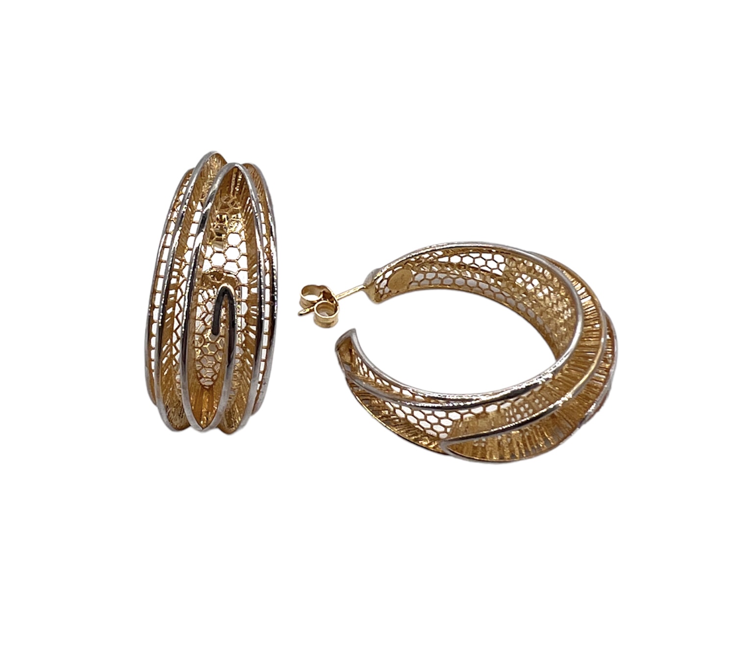 Orecchini cerchio filigrana oro giallo Art. AD2170