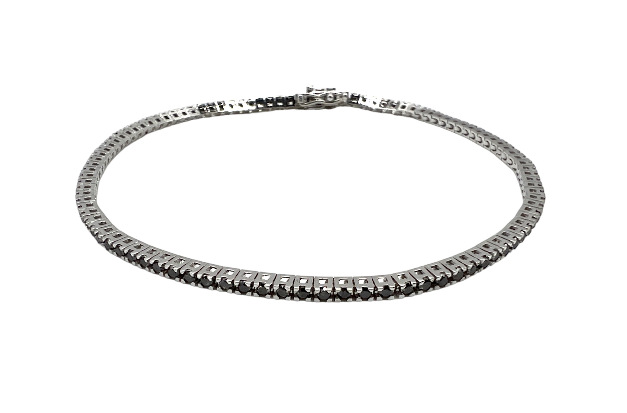 Bracciale tennis diamanti neri oro bianco  ART. BR489