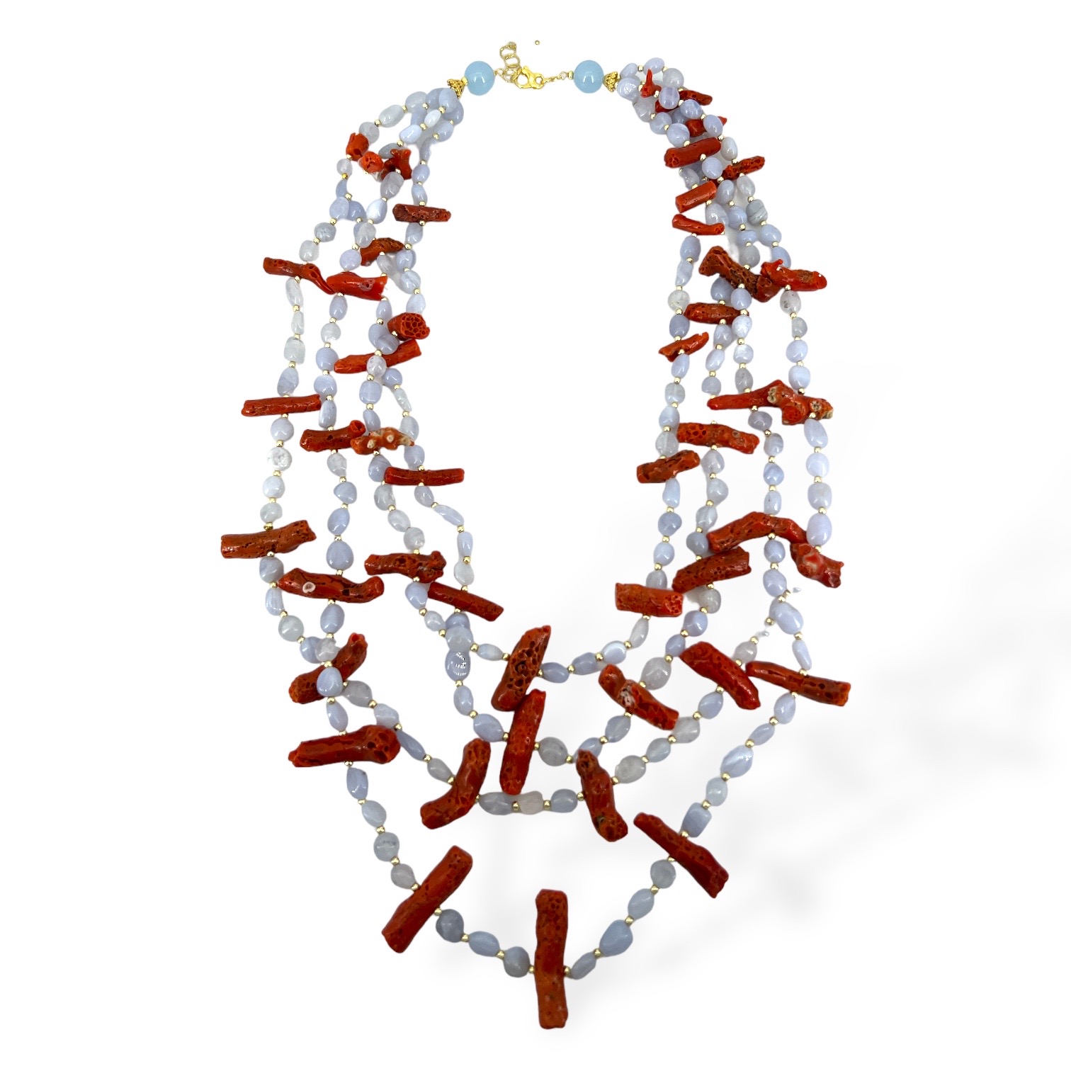 Hard stones and coral necklace Art. 897CO