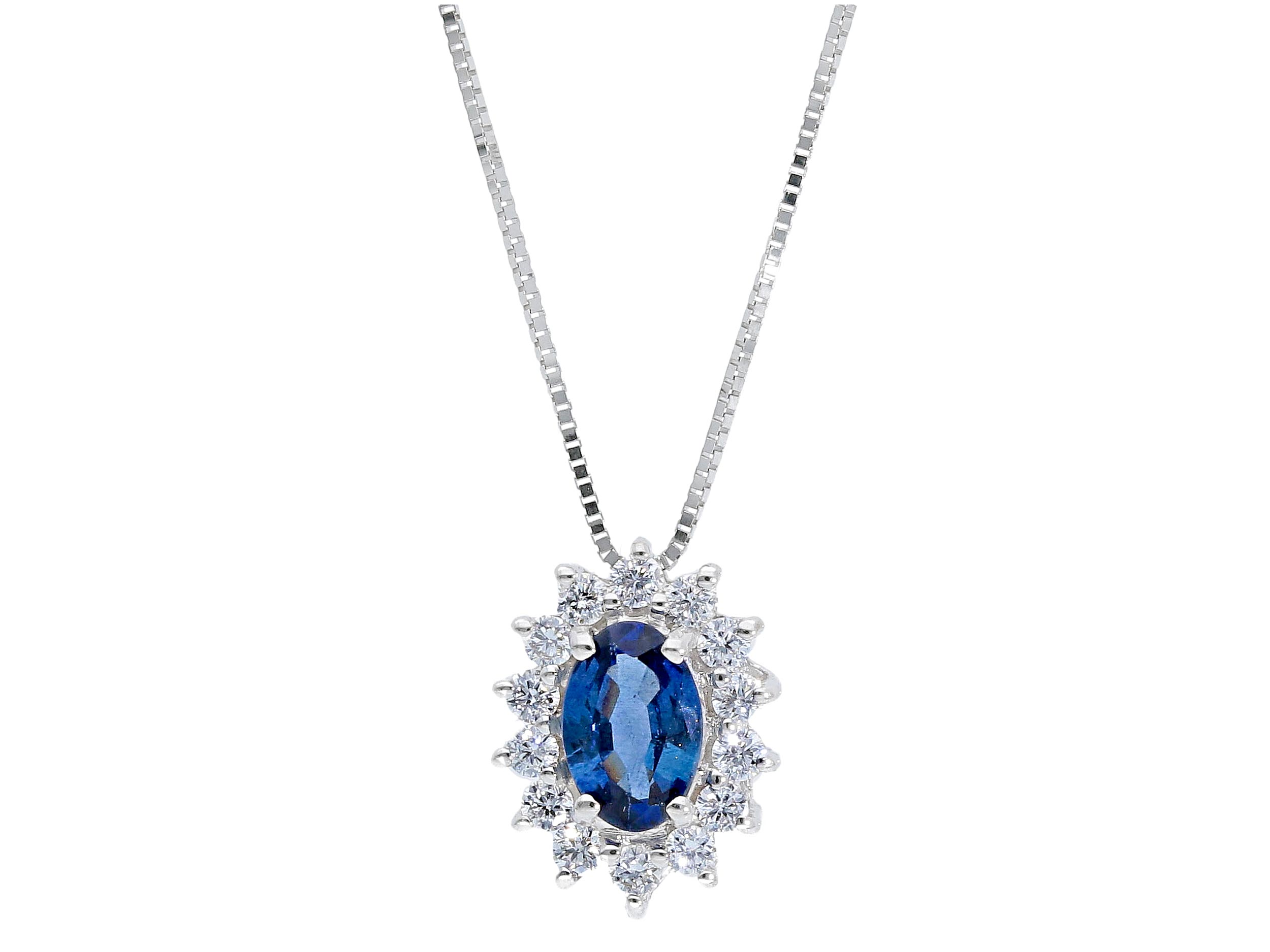 Pendente Zaffiro Blu Oro e Diamanti BON TON Art. CIP135034