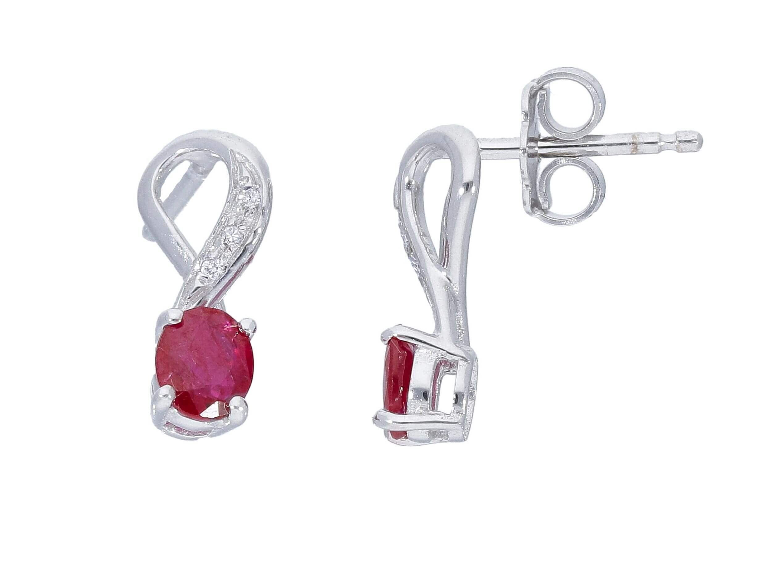 Orecchini rubino oro bianco e diamanti GEMME  Art. CIP238757