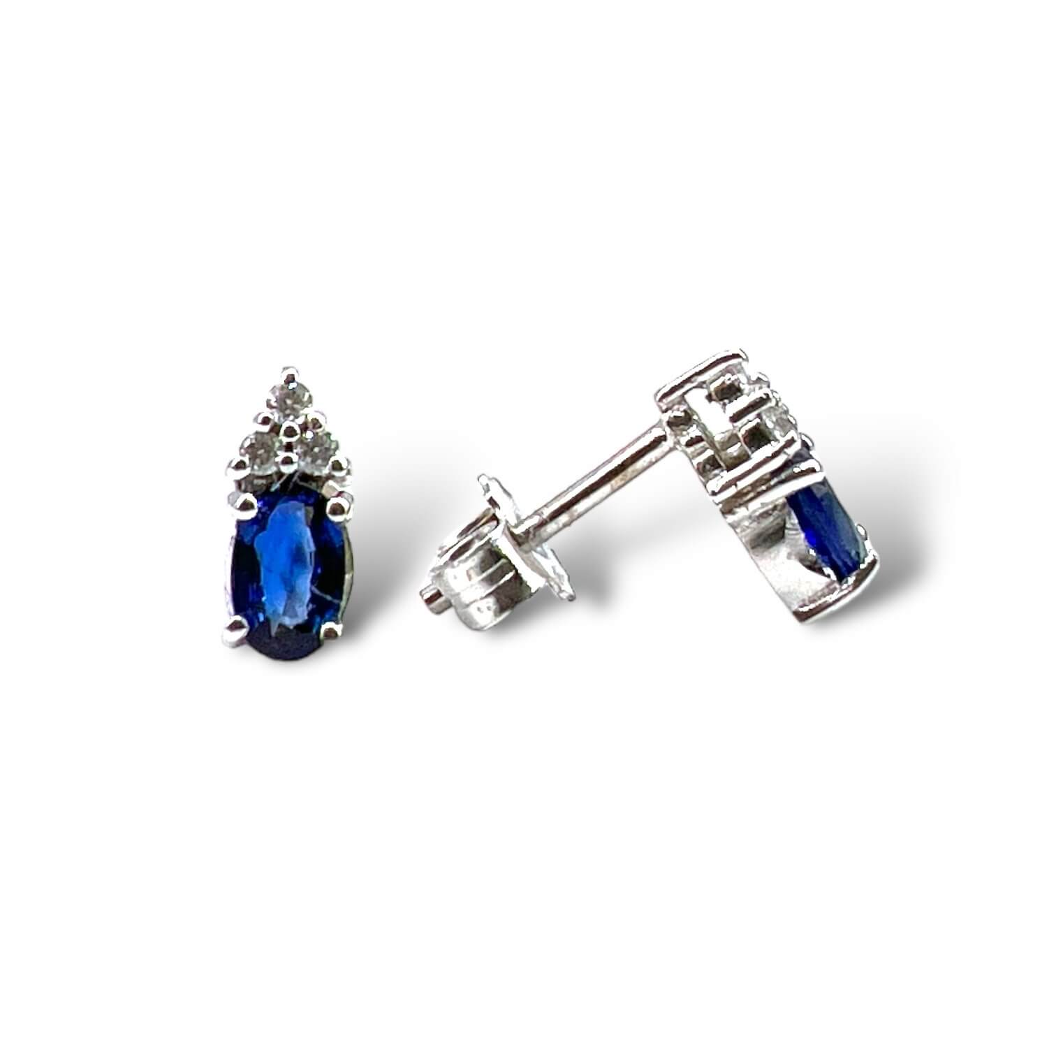 Orecchini con zaffiri e diamanti oro bianco  GEMME Art.OR626