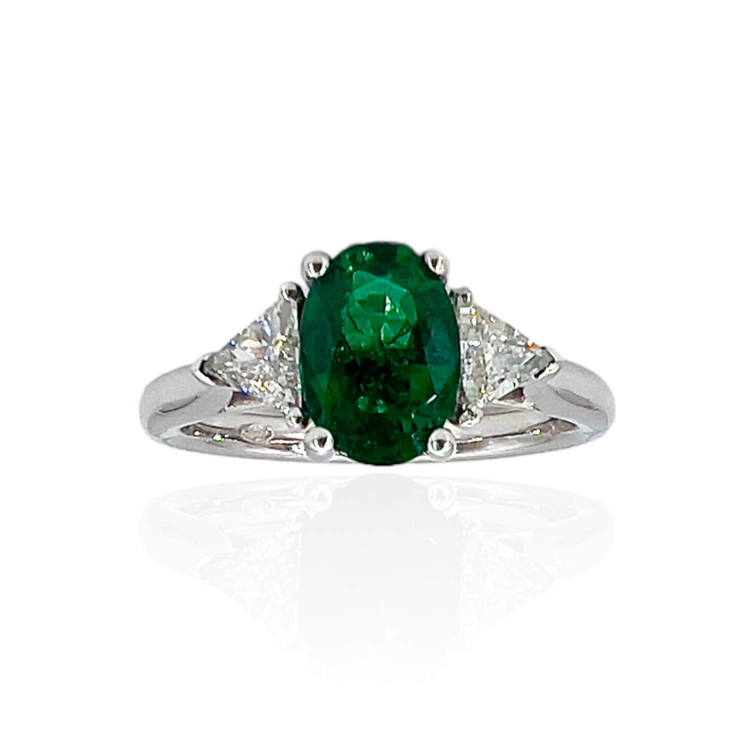 Anello smeraldo e diamanti oro bianco  GEMME art.ANTR1