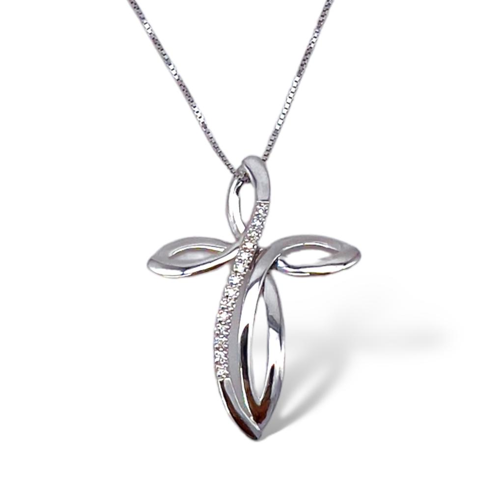 Pendente croce con diamanti art. CC1528
