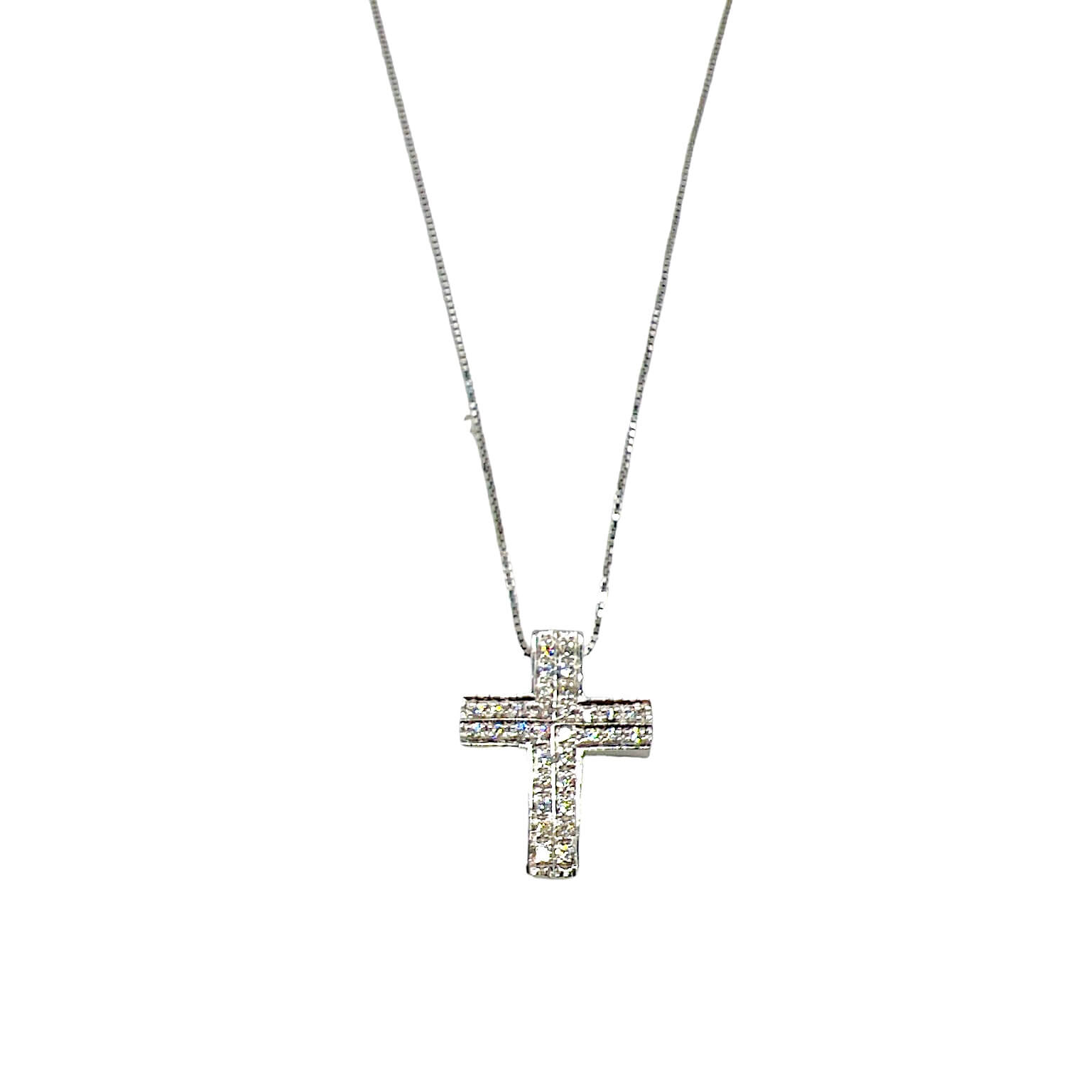 White gold cross and NARCISO diamond pendant Art. GR083