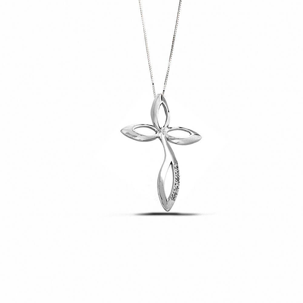 Cross pendant in white gold and WISH diamonds Art. CC1389