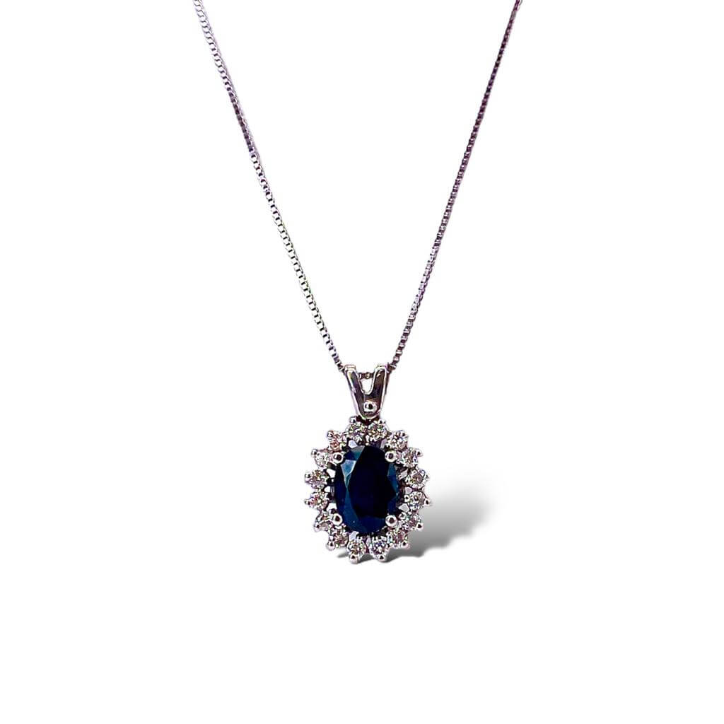 Pendente Zaffiro Oro e Diamanti BON TON  Art. CD484