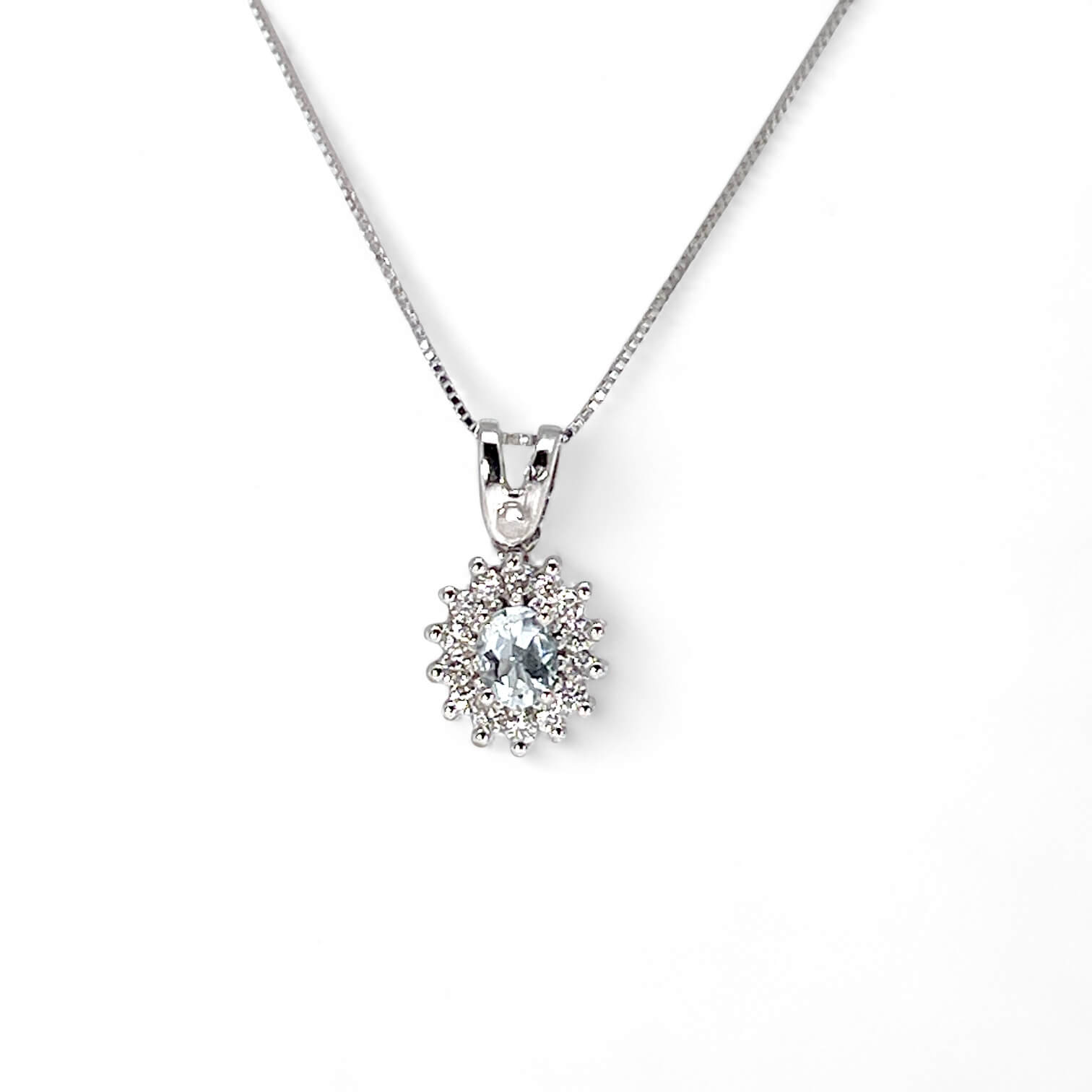 Girocollo acquamarina oro  e diamanti BON TON Art. CD684