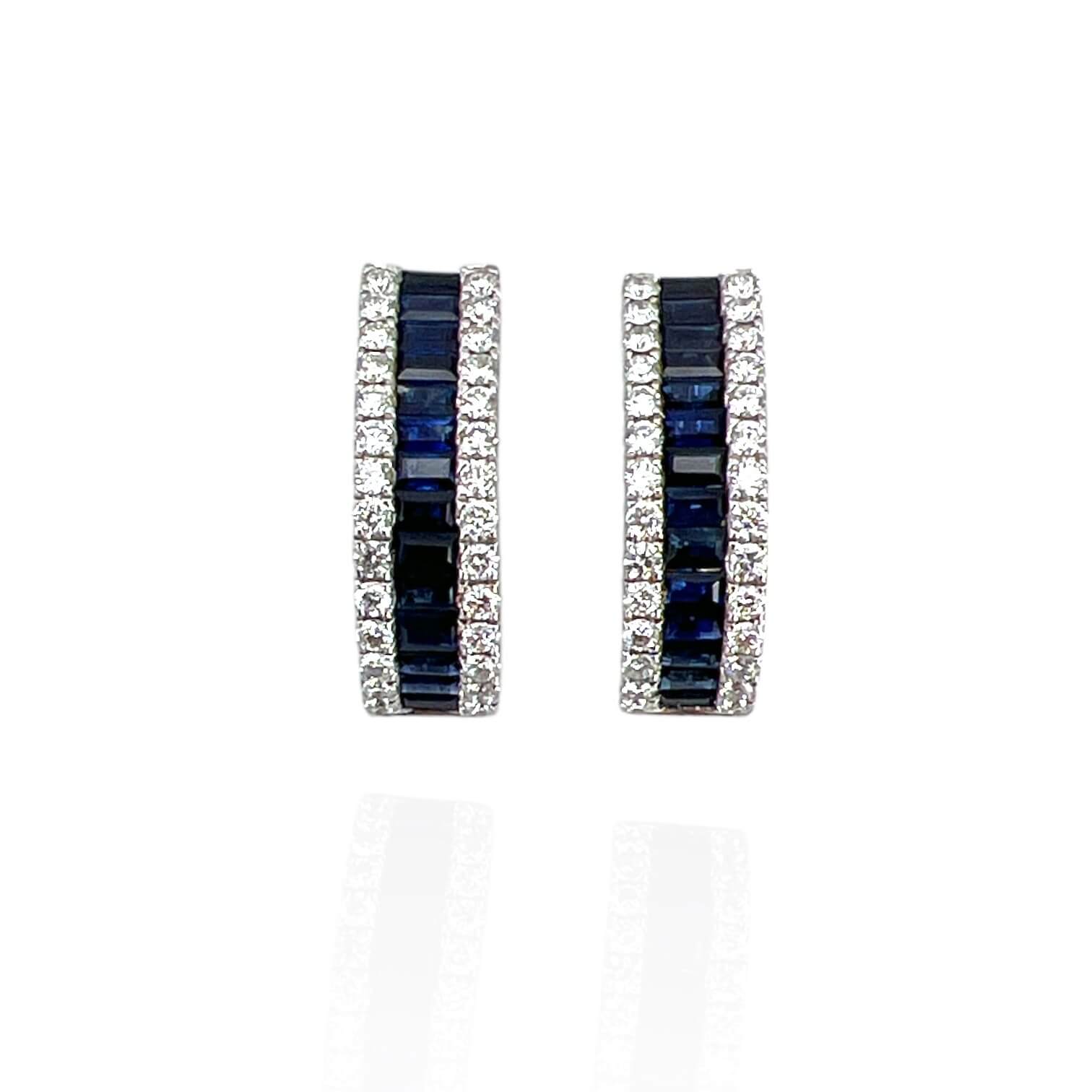 Orecchini zaffiri blu oro bianco BELLE EPOQUE art. 12500402W