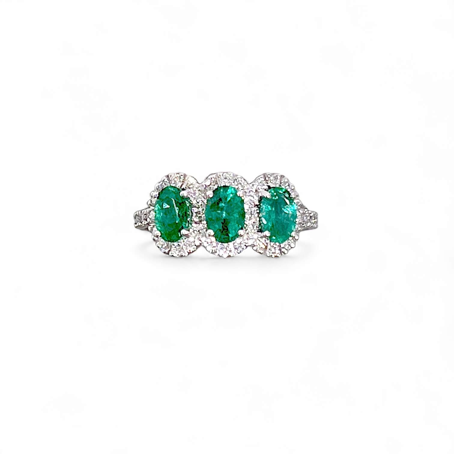 Anello trilogy smeraldi diamanti E oro  BELLE EPOQUE ART. AN2830