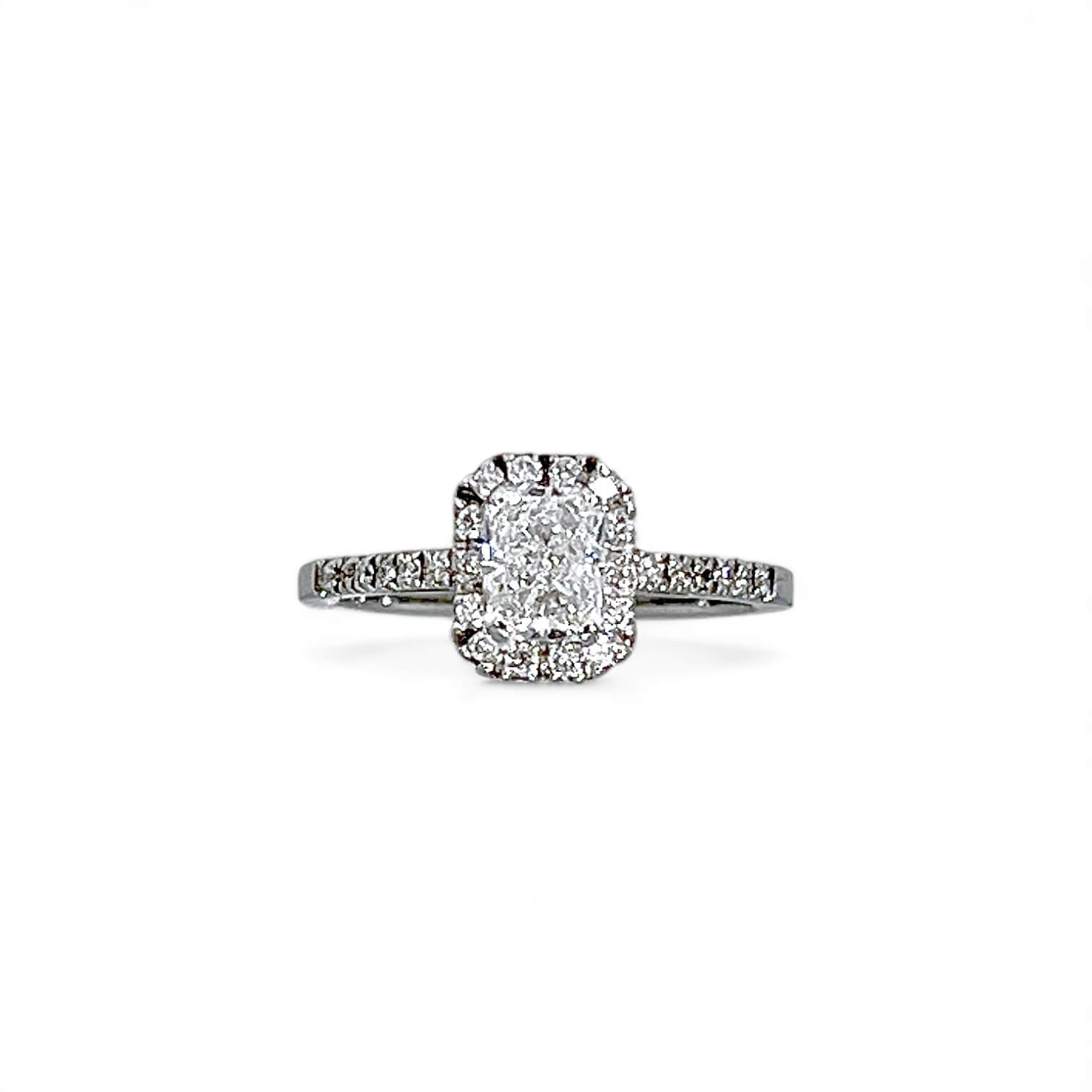 Anello solitario TAGLIO radiant  oro bianco 750% ART. AN2672