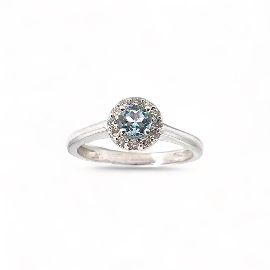 Anello acquamarina oro BELLE EPOQUE  e diamanti Art. 1904-3