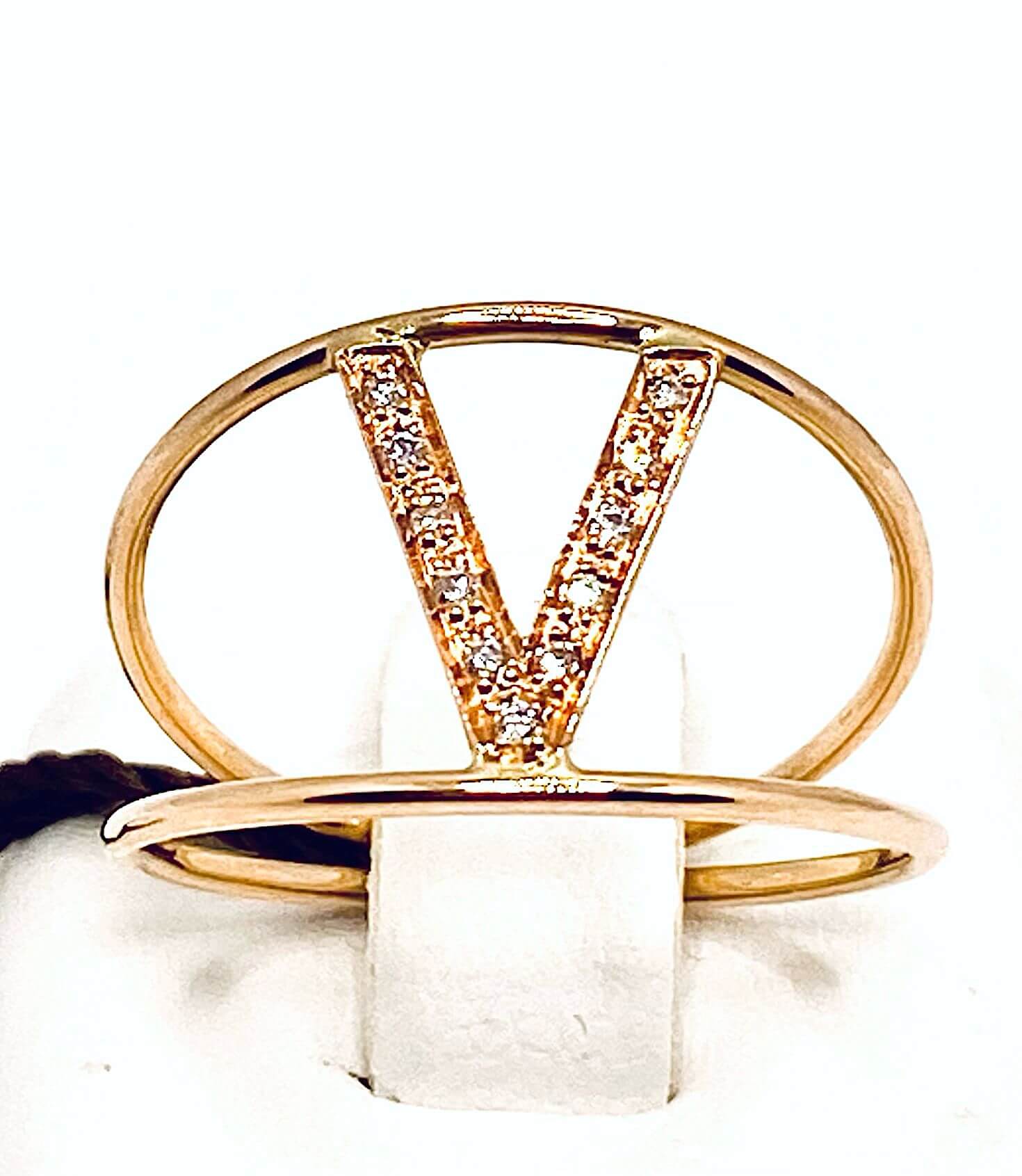 Anello iniziale in oro rosa art.AN-V R