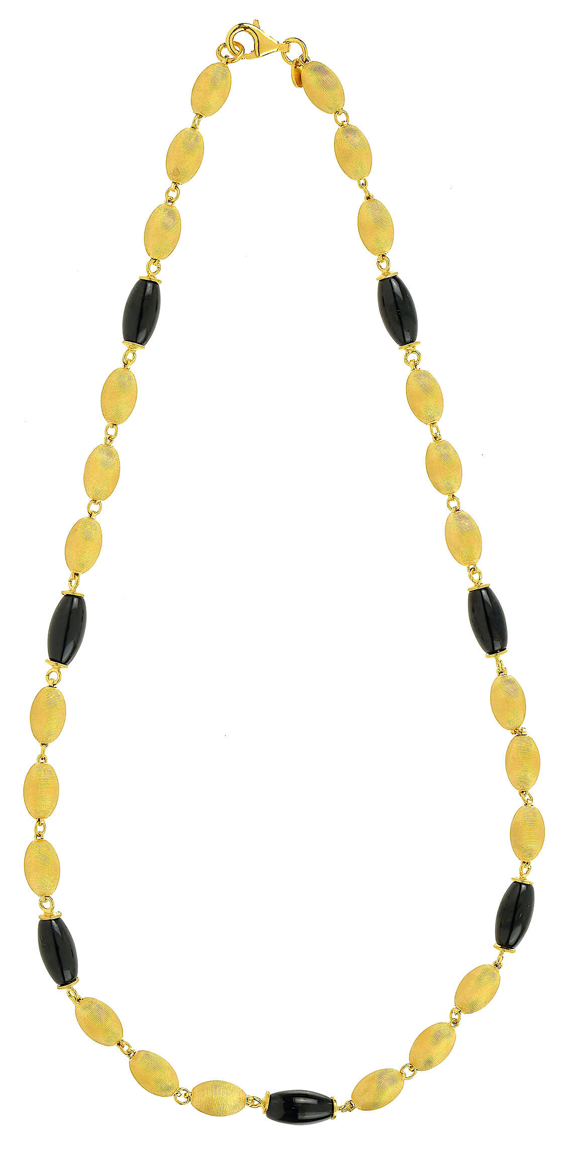 Collana in argento dorato e onice  art. KC193CIP