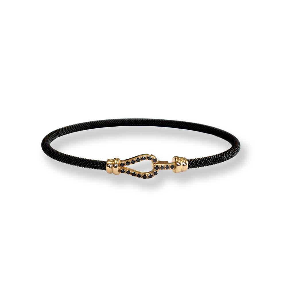 Bracciale BORSARI uomo in acciaio con chiusura in argento 925% art. BR-KAG04PNY
